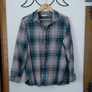 Lightweight Flannel Plaid Shirt - Blue, Red, Gray, Yellow  Size XXL